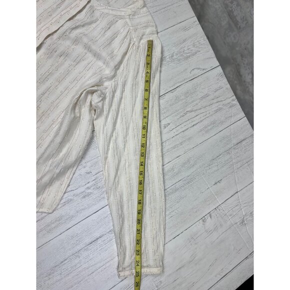 Croft & Barrow Womens XL White Gold Striped Textured Button-Front Blouse - Picture 7 of 16